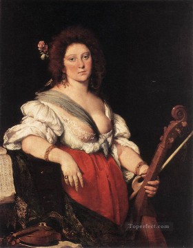 Jugador de Gamba barroco italiano Bernardo Strozzi Pinturas al óleo